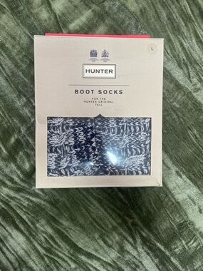 Hunter Marled Navy & Cream Boot Socks